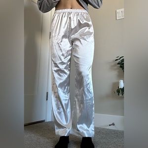 White satin pants!